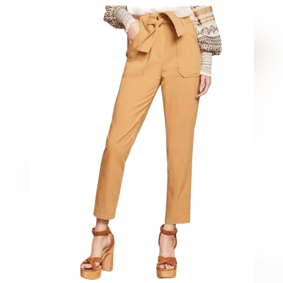 Veronica Beard Mahary Tie-Waist Pant in Camel Brown Size 8 - Picture 1 of 12